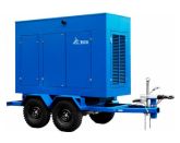 ТСС ЭД-128-Т400-2РПМ20 в погодозащитном кожухе на прицепе с АВР